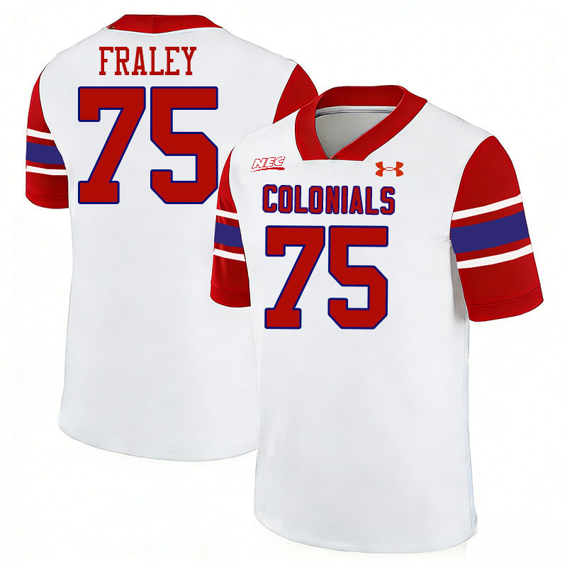 Robert Morris Colonials #75 Hank Fraley College Football Jerseys,Uniforms Stitched-White